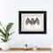 Vampire Bat Halloween Print in Black Frame